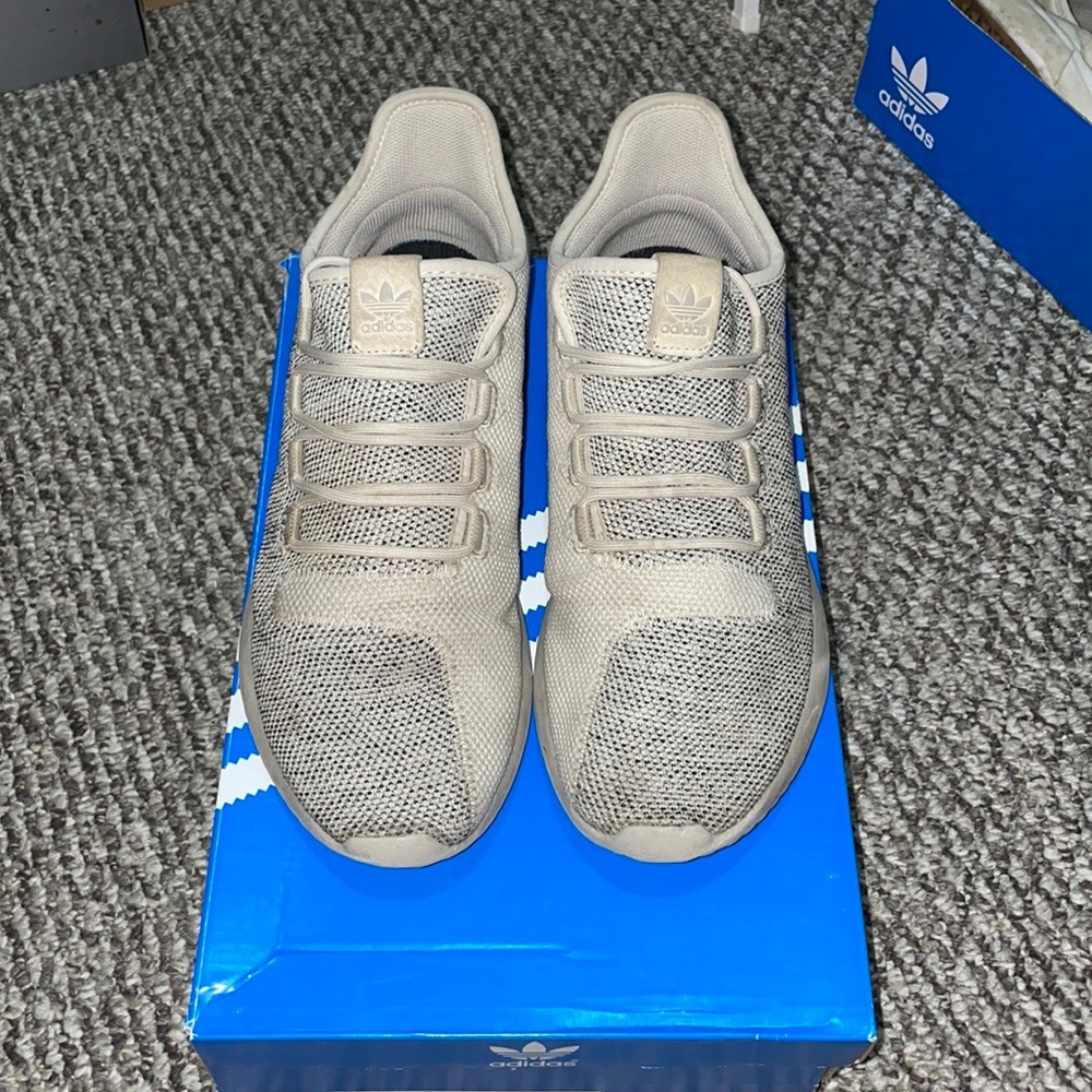 ADIDAS Tubular Shoes - size 9.5 - Gray/White